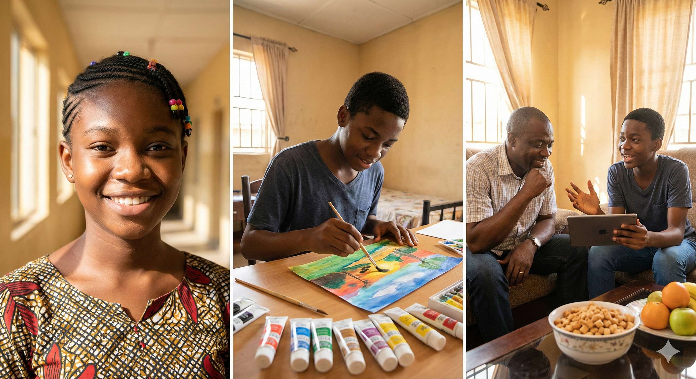 confident teen and their parent in a close conversation